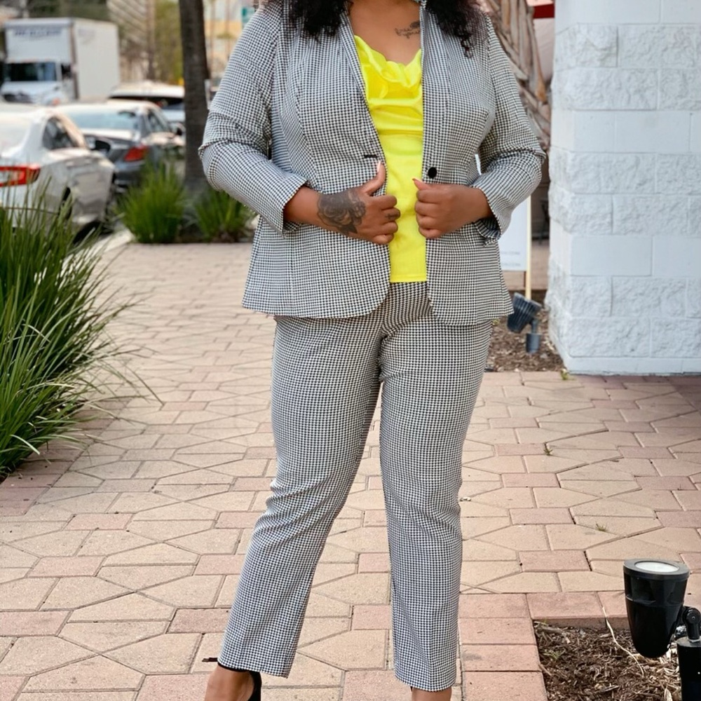 Black and white checkered Lane Bryant suit